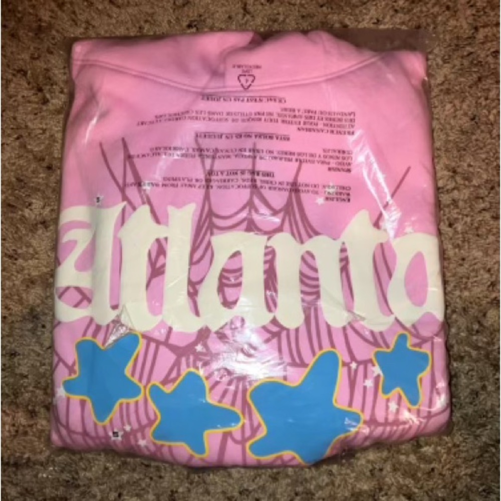 Spider hoodie pink size medium